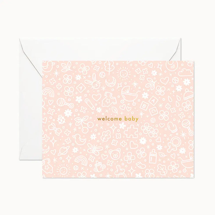 Welcome Baby Peach Greeting Card