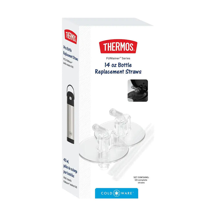 Thermos FUNtainer 14oz Water Bottle Replacement Straws - 2pk