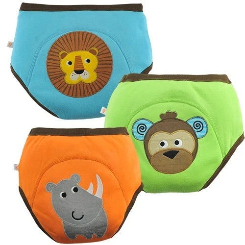 Organic Cotton Potty Training Pants (3-pack) - Safari Friends