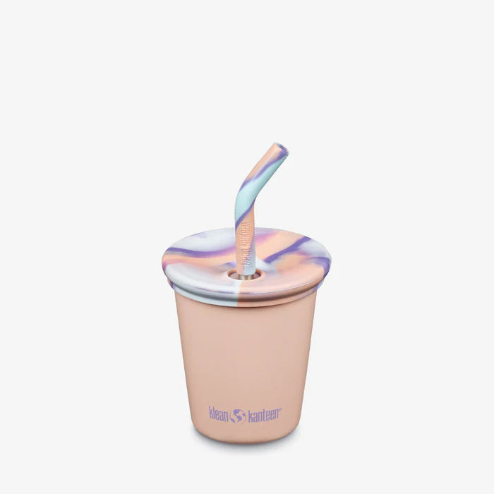 Klean Kanteen Kid's Cup with Straw Lid - Peach Parfait