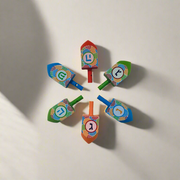 Painted Wood Dreidels - 6 pack