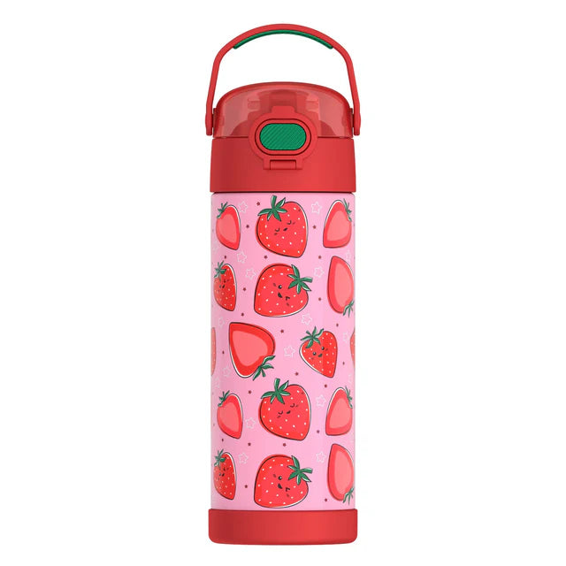 Thermos FUNtainer 14oz Water Bottle with Straw Top - Strawberry Smiles