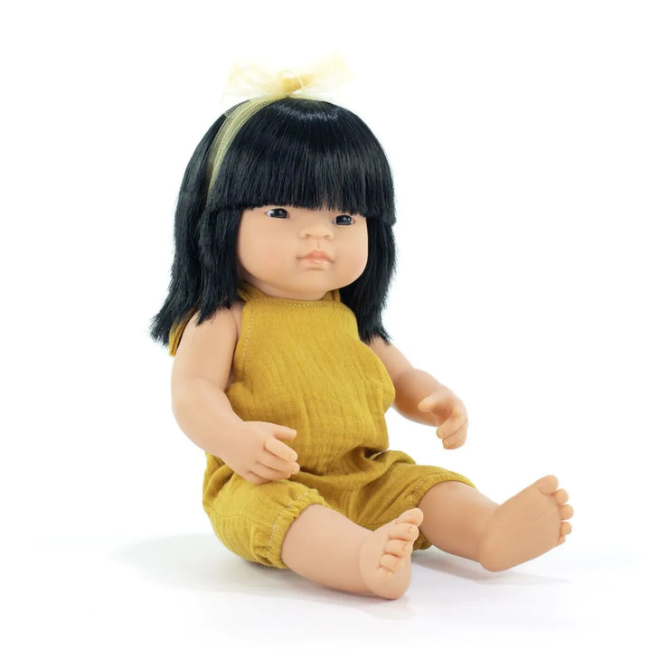 Miniland 15 inch Baby Doll - Female: Straight Black Hair