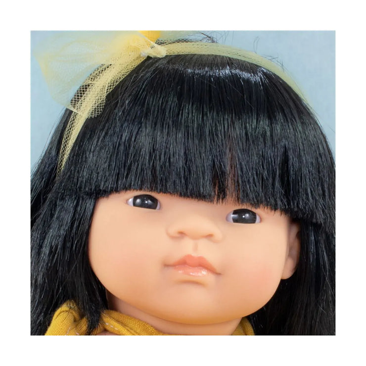 Miniland 15 inch Baby Doll - Female: Straight Black Hair