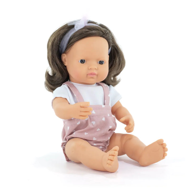 Miniland 15 inch Baby Doll - Female: Brown Hair
