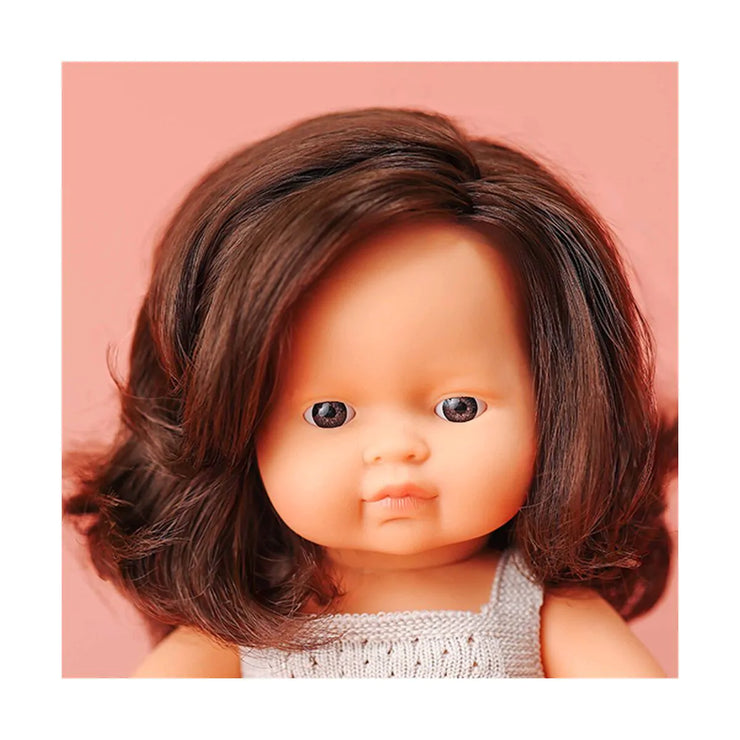 Miniland 15 inch Baby Doll - Female: Brown Hair