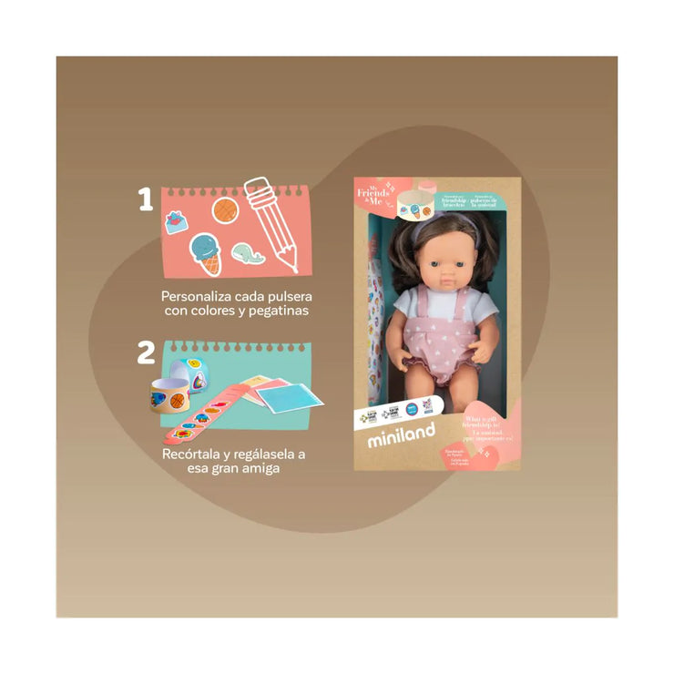 Miniland 15 inch Baby Doll - Female: Brown Hair