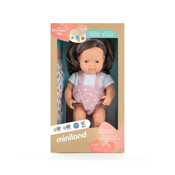 Miniland 15 inch Baby Doll - Female: Brown Hair