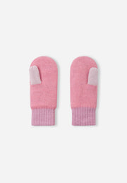 Lambswool Knitted Kids' Mittens - Sunset Pink