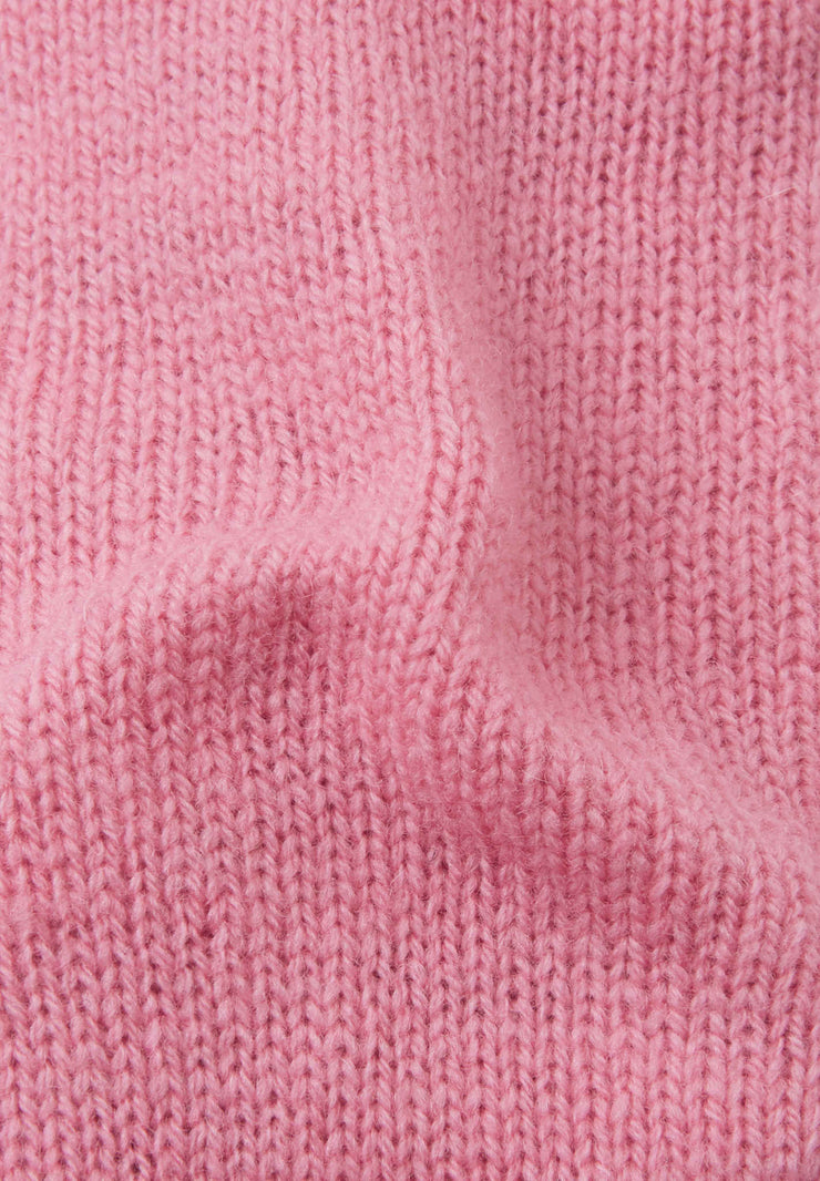Lambswool Knitted Kids' Mittens - Sunset Pink