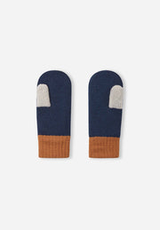 Lambswool Knitted Kids' Mittens - Navy