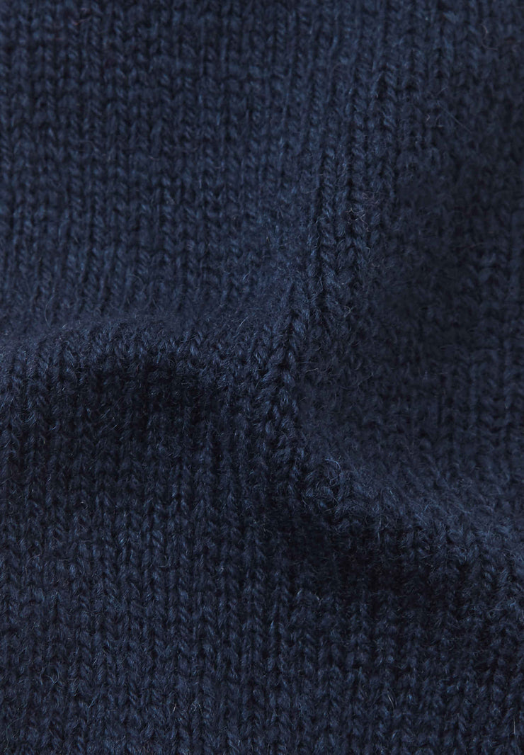 Lambswool Knitted Kids' Mittens - Navy
