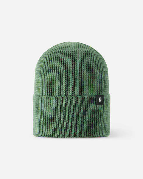 Merino Wool Kids' Beanie - Green Clay