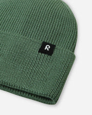 Merino Wool Kids' Beanie - Green Clay