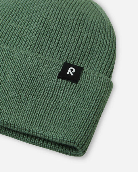 Merino Wool Kids' Beanie - Green Clay