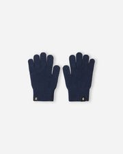 Merino Wool Knit Gloves - Navy Blue