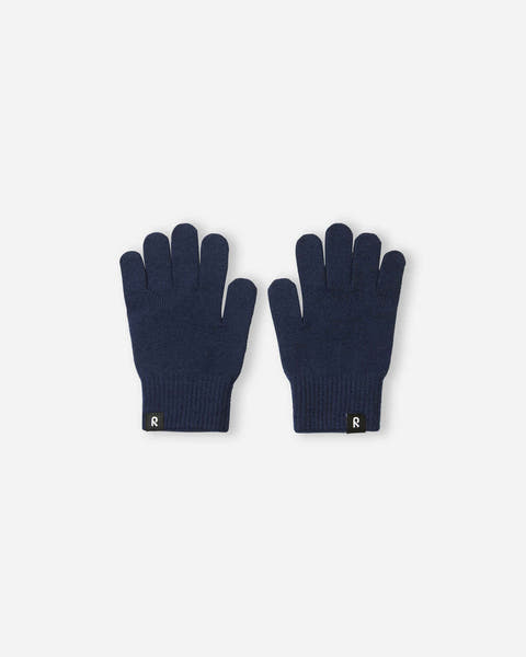 Merino Wool Knit Gloves - Navy Blue
