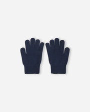 Merino Wool Knit Gloves - Navy Blue