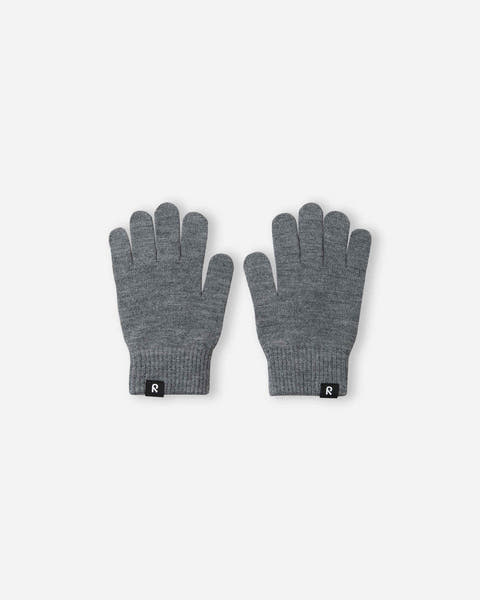 Merino Wool Knit Gloves - Melange Grey