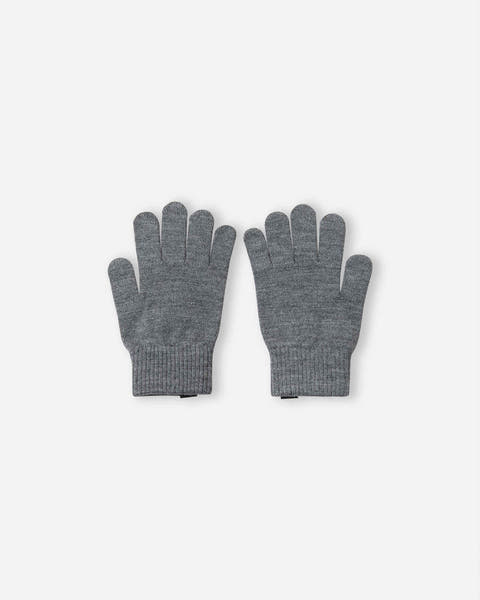 Merino Wool Knit Gloves - Melange Grey