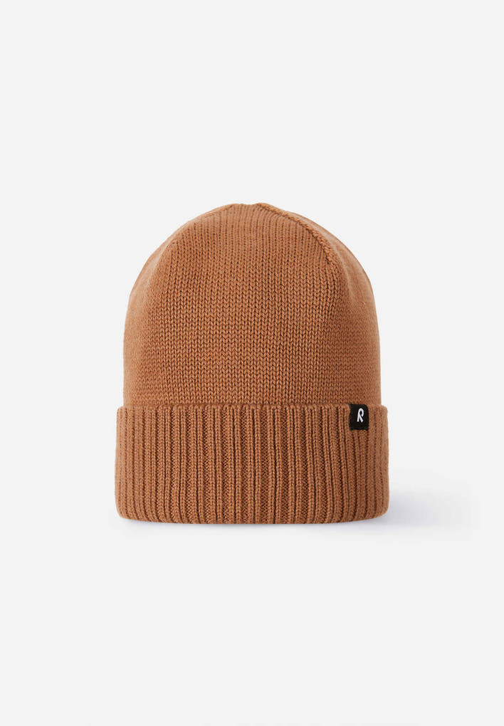 Merino Wool Blend Kids' Beanie - Cinnamon Brown