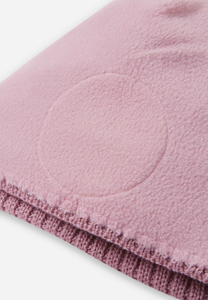 Merino Wool Blend Kids' Beanie - Grey Pink