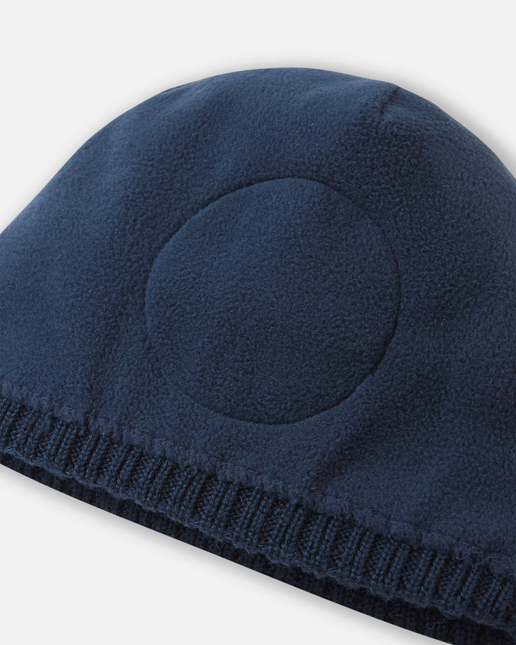 Merino Wool Blend Kids' Beanie - Navy