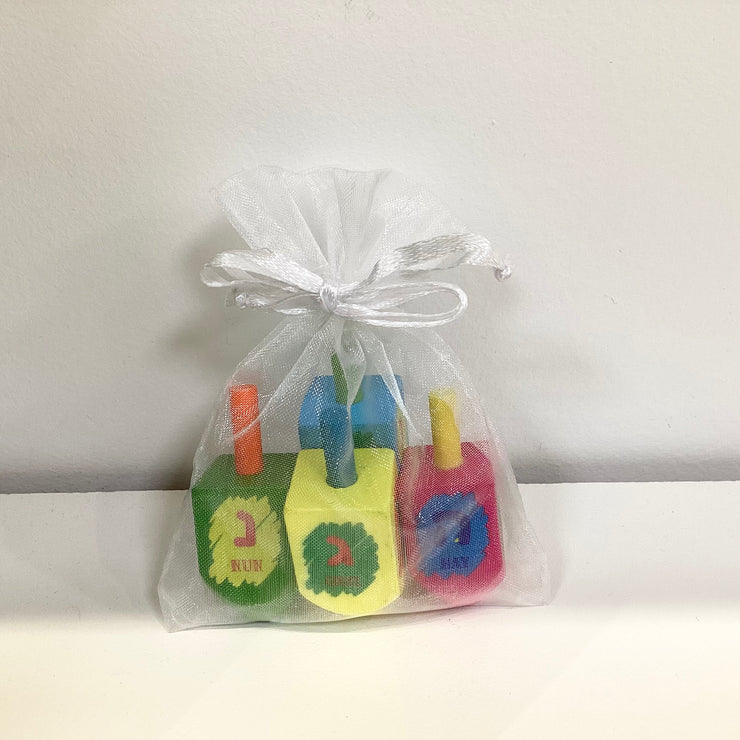 Painted Wood Dreidels - 4 pack