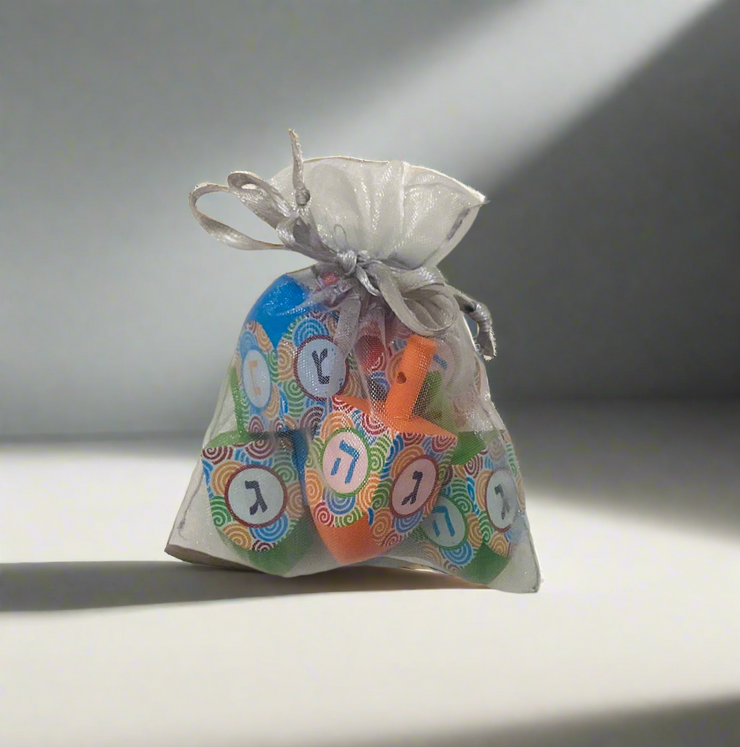 Painted Wood Dreidels - 6 pack