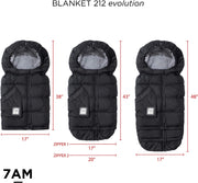Winter Stroller Footmuff - Black Fleece