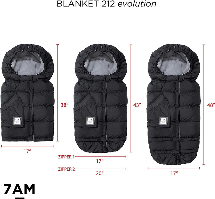 Winter Stroller Footmuff - Black Fleece