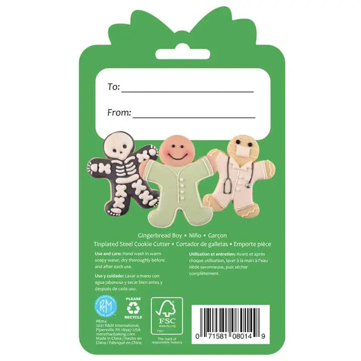 Gingerbread Boy Cookie Cutter 3.75" Carded