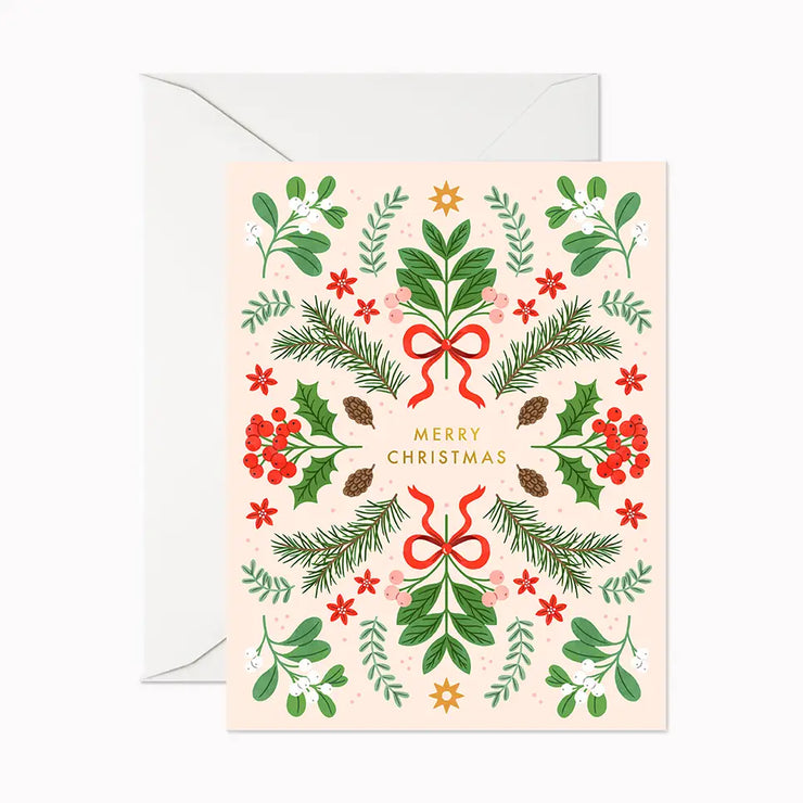 Merry Christmas Berries Greeting Card