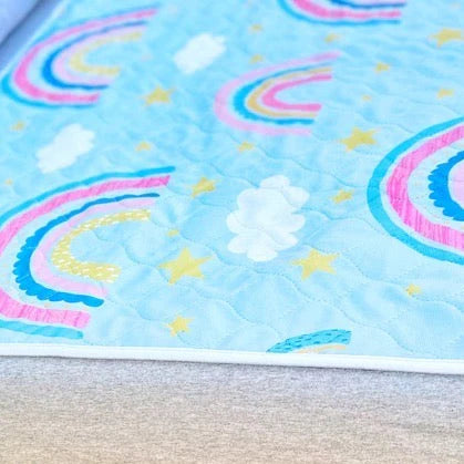 Pee Pals Reusable Waterproof Potty Training Mat (Pack Of 2) - Rainbows
