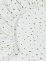 Organic Cotton Bassinet Sheet - Sage Hearts
