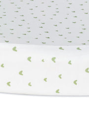 Organic Cotton Bassinet Sheet - Sage Hearts