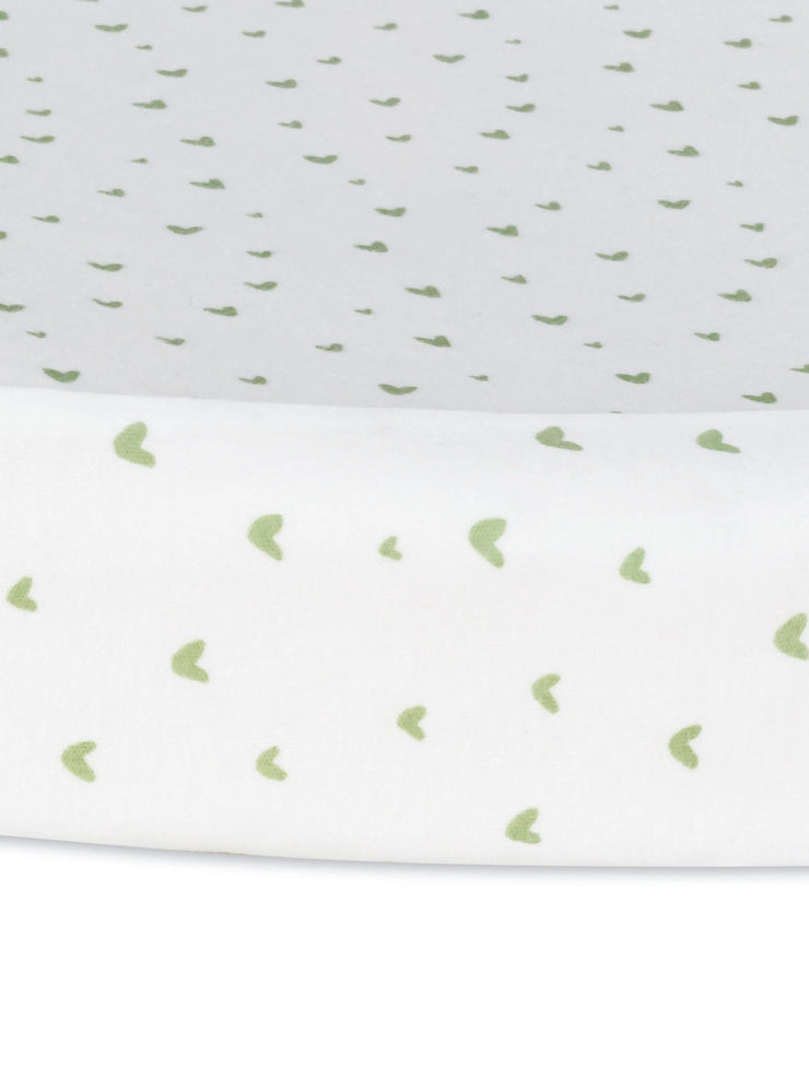 Organic Cotton Bassinet Sheet - Sage Hearts