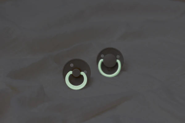 BIBS GLOW Natural Rubber Pacifier 2 PK Round - Blush/Vanilla