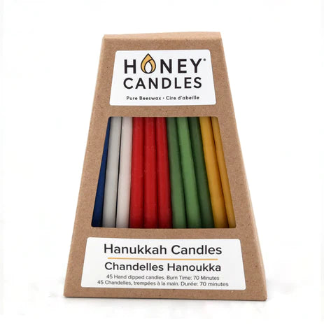 Chanukah Beeswax Candles - Royal Colours