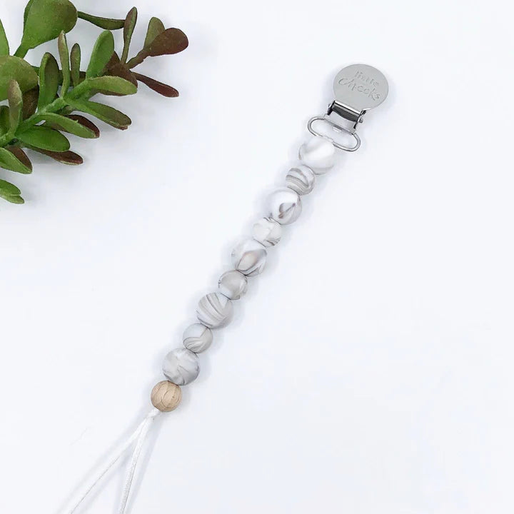 Silicone Pacifier Clip - Marble