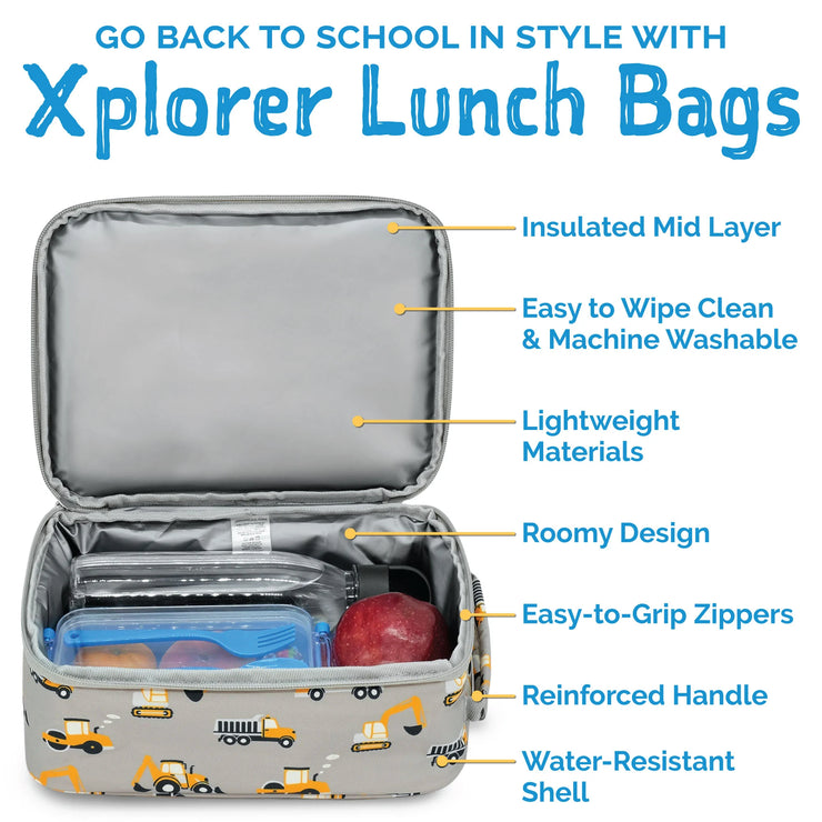 Kids' Lunch Bag - Grey Construction