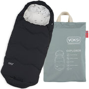 Voksi Explorer Winter Stroller/Carseat Footmuff - Black