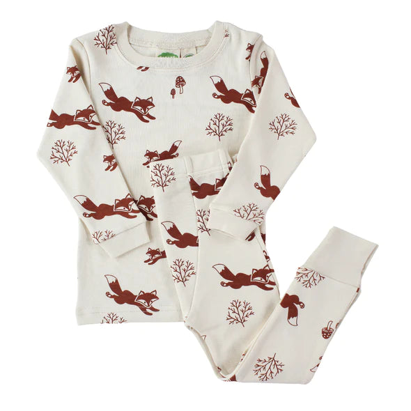 Organic Kids Pajamas- Foxes