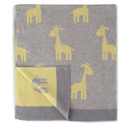 Cotton Knit Baby Blanket - Giraffe