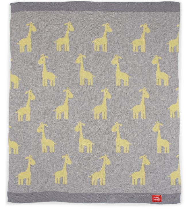 Cotton Knit Baby Blanket - Giraffe