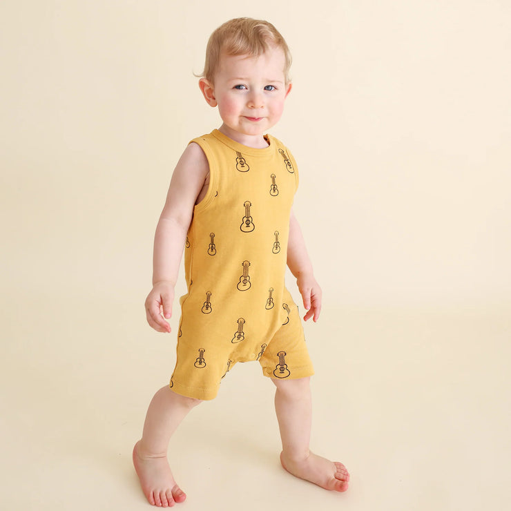 Tank Organic Cotton Romper - Ukuleles