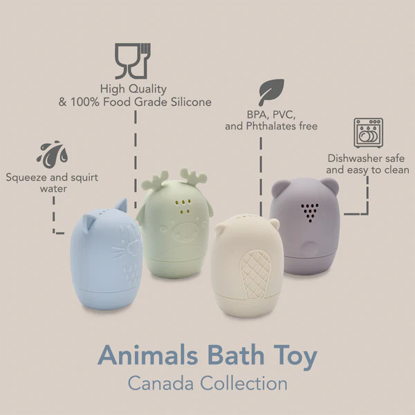 Silicone Bath Toys - Canadian Animals