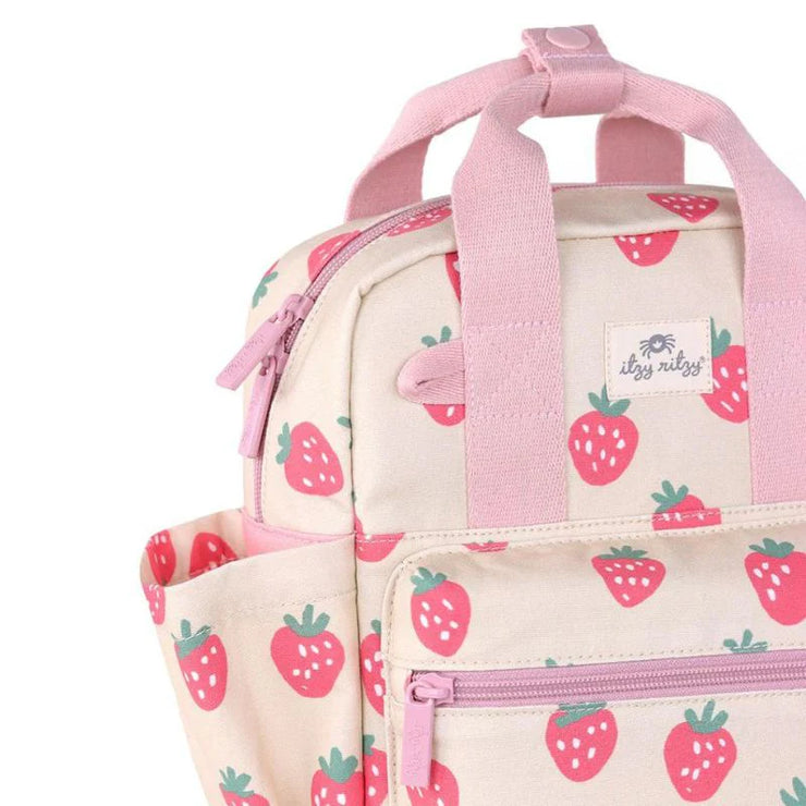 Mini Canvas Backpack - Strawberries and Cream