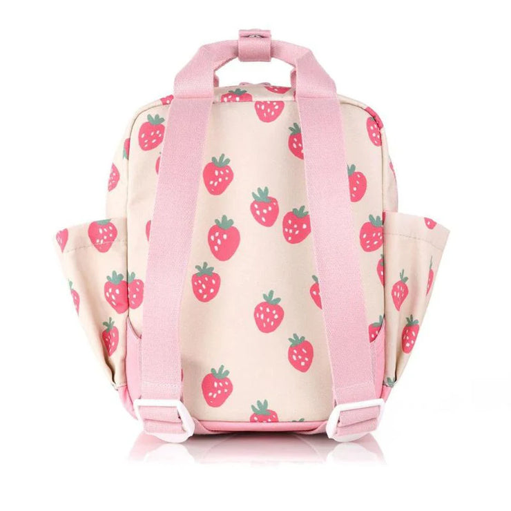 Mini Canvas Backpack - Strawberries and Cream