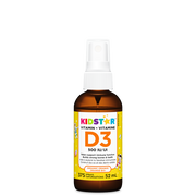 Bottle of Kidstar Vitamin D3 spray on a white background